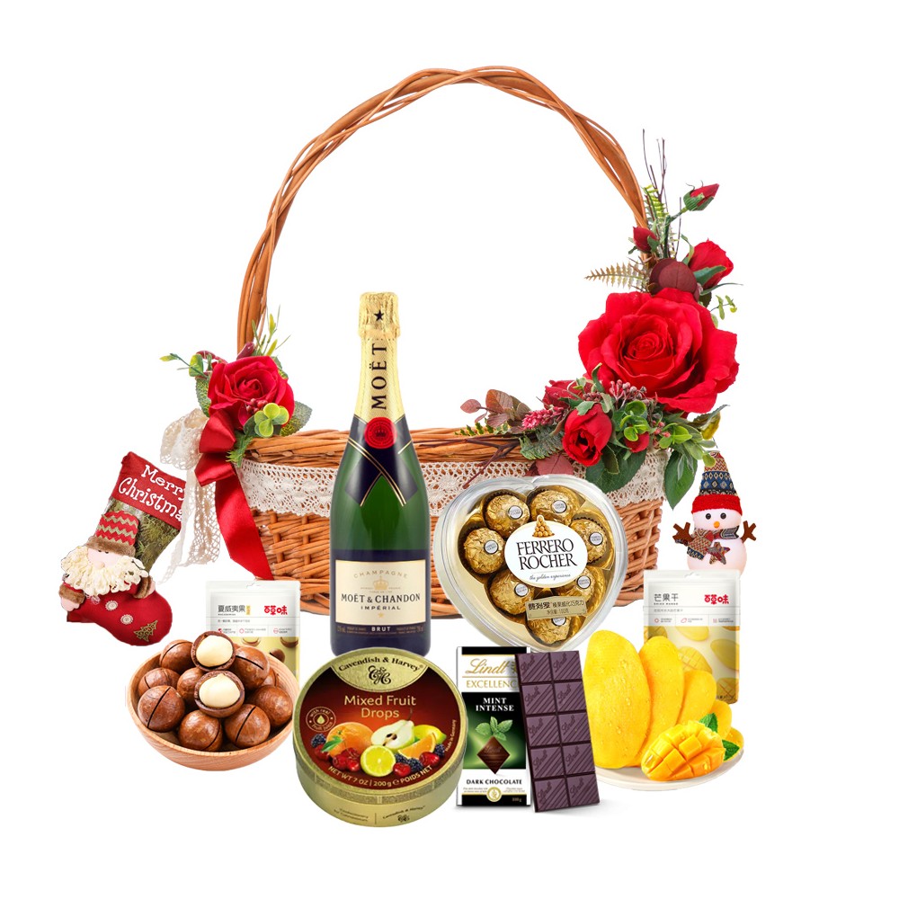 Christmas Champagne & Sweet Treats Gift Basket