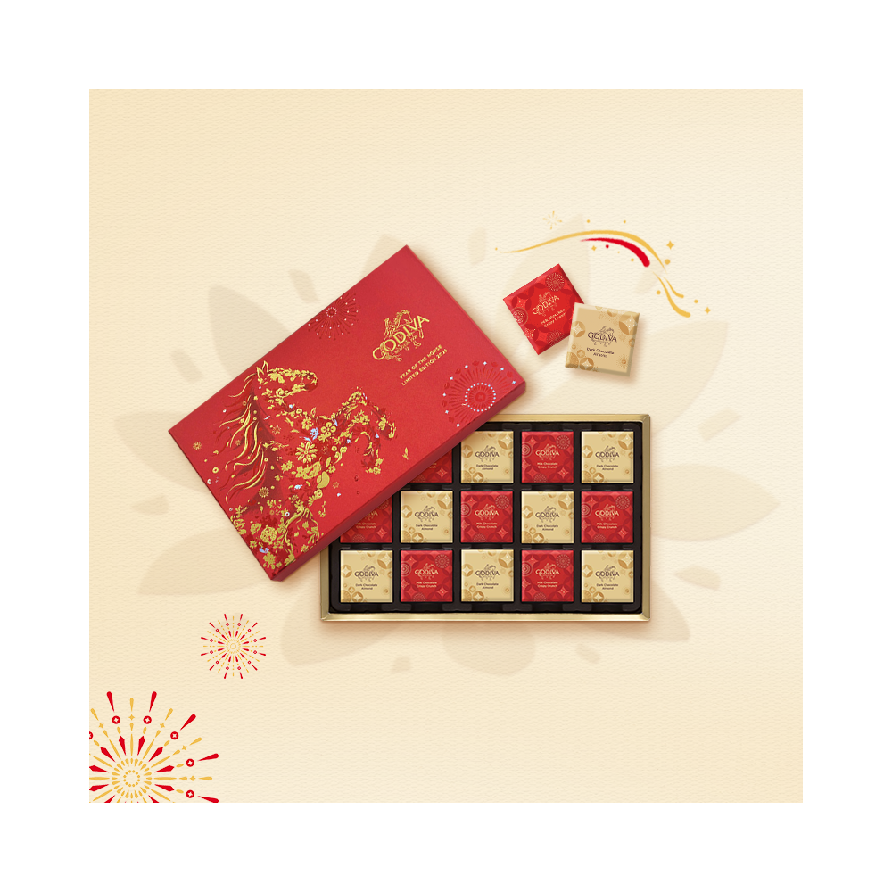 Godiva 优质巧克力 12 块龙春节主题方形礼盒