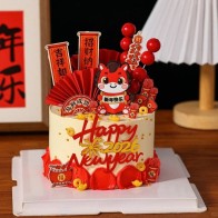 Chinese New Year Themed Round Shaped Cake