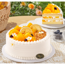 Ganso Mango-Fruchtkuchen mit frischer Sahne