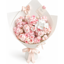 Fairy's Kiss Bouquet | 52 Spray Roses & White Phalaenopsis