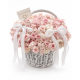 Baiser de fée — Panier de 6 litchis roses et 99 roses branchues