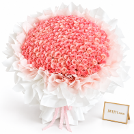 Bouquet de 199 roses roses « Romance sans fin »