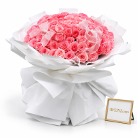 Strauß aus 99 rosa Rosen „Starkes Verlangen“