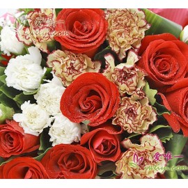Red roses and carnations