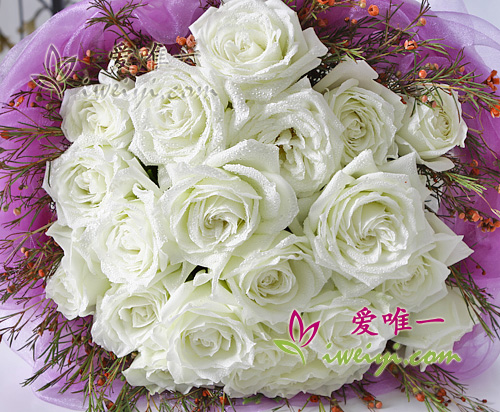 bouquet of white roses