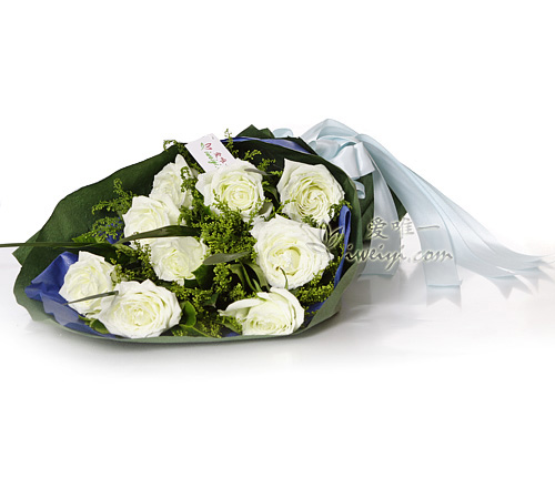 le bouquet de roses blanches