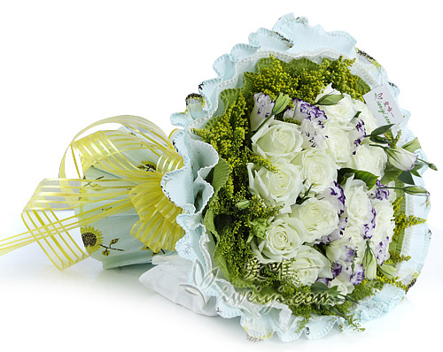 bouquet de roses blanches