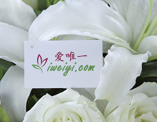einen Strauß aus weißen Rosen und weißen Lilien nach China senden