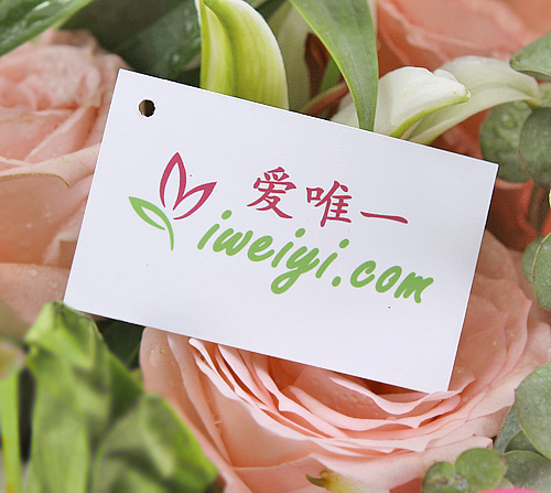 send a bouquet of white lilies and pink roses to China