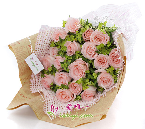 bouquet de roses de couleur rose