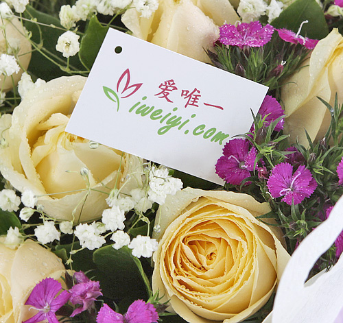 send a bouquet of champagne roses to China