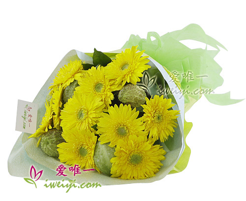 bouquet de gerberas jaunes