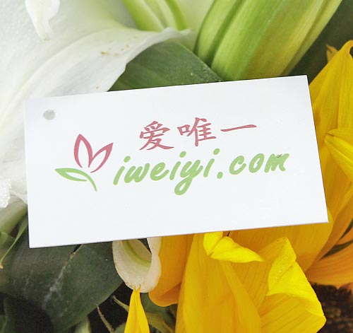 send a bouquet of sunflowers and white lilies to China