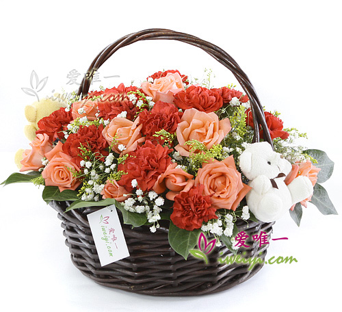 Le panier de fleurs « Thanks for everything »