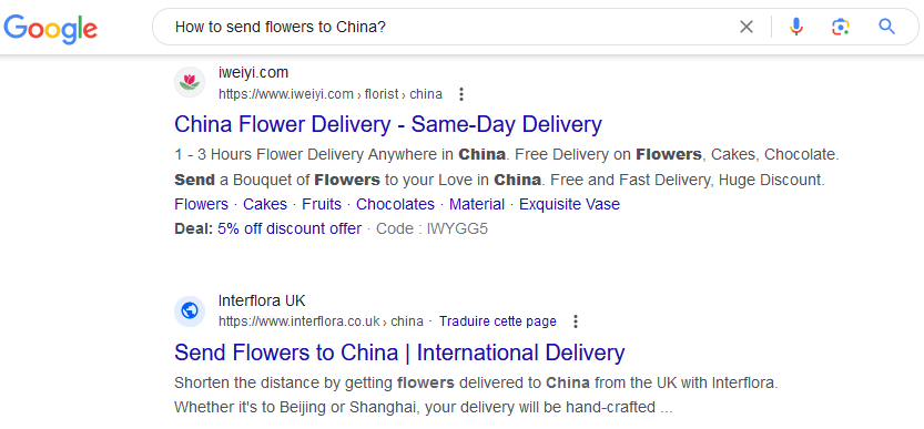 Find a reputable online florist in China